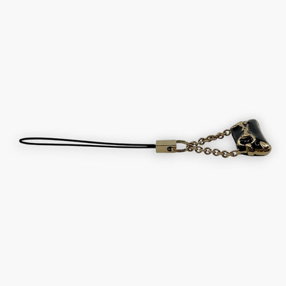 Gucci Horsebit Black Enamel Phone Strap Mini Charm with Box