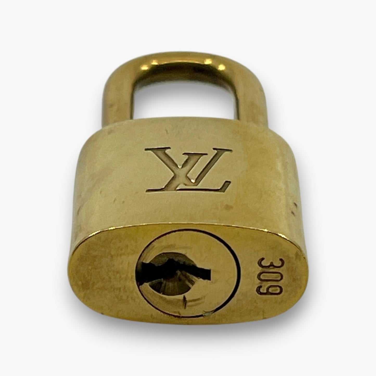 Louis Vuitton Cadena Gold-Tone Brass Padlock Key Set with Leather Clochette