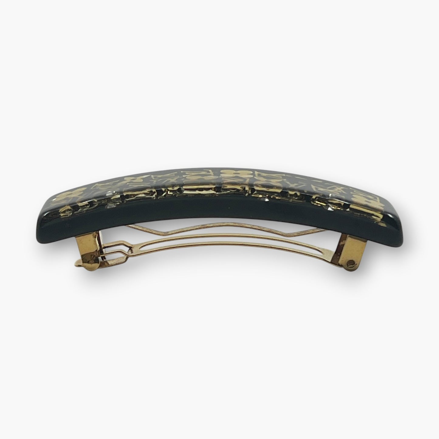 Louis Vuitton Inclusion Barrette Black Resin Monogram Hair Clip