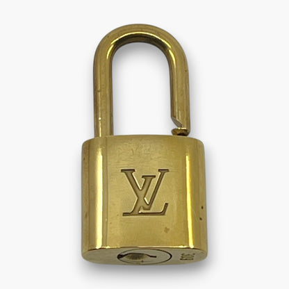 Louis Vuitton Cadena Gold-Tone Brass Padlock Key Set with Leather Clochette