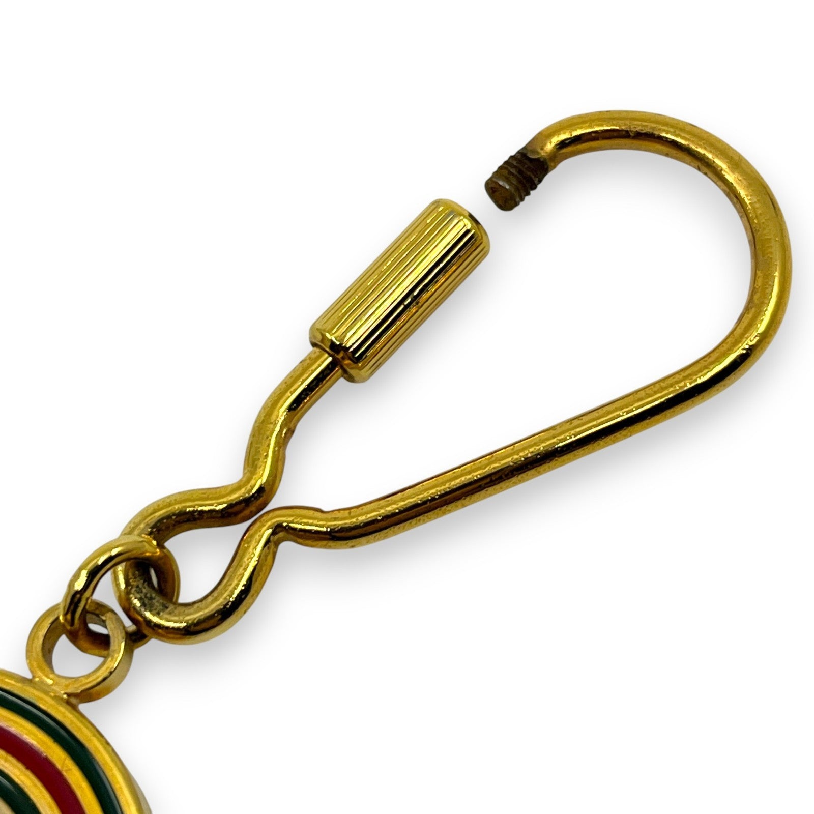 Gucci Gold-Tone Key Holder with Interlocking G & Web Stripe Design w/ Box