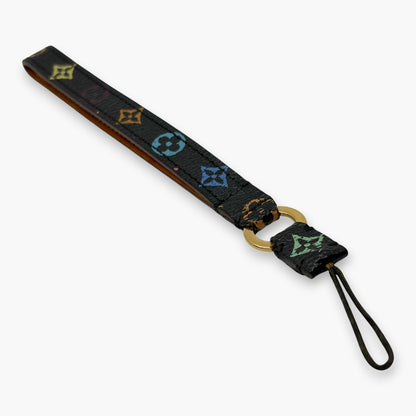 Louis Vuitton Monogram Multicolor Phone Strap Coated Canvas Leather Black M92598