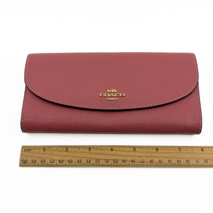 Coach Long Wallet in Pink Leather with Horse and Carriage Logo