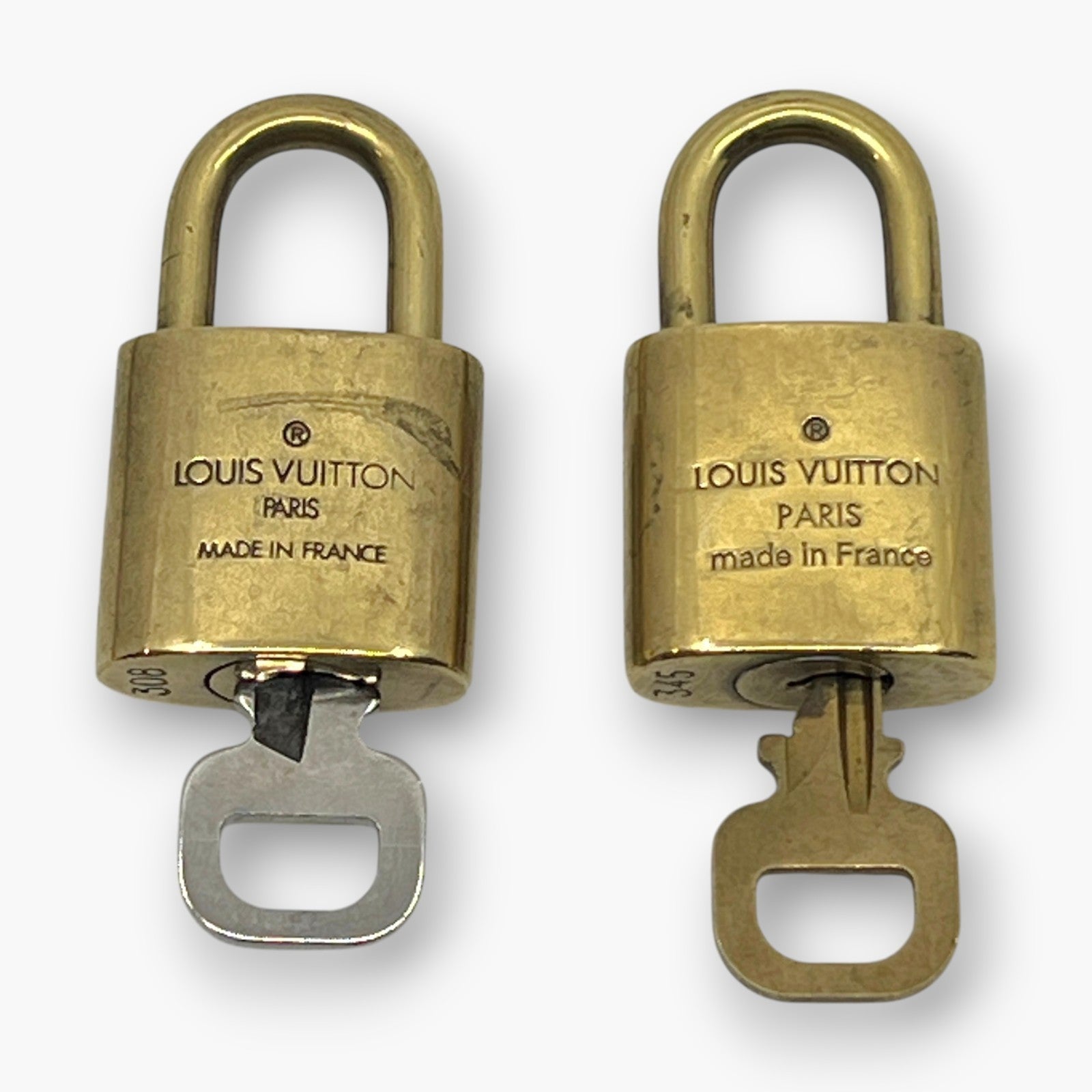 Louis Vuitton Padlock Set of 10 Gold-Tone Brass Locks & Keys pj260605