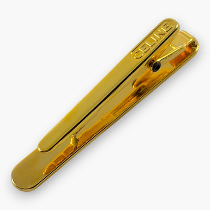Celine Gold-Tone Logo Tie Clip Bar