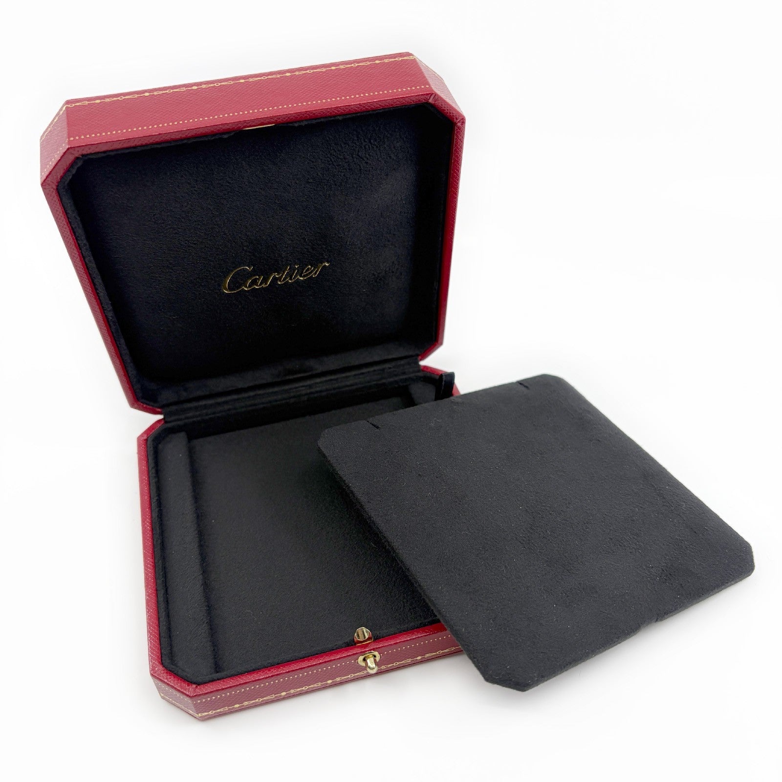 Cartier Jewelry Box Empty Case 2 Piece Set with Outer Boxes Red