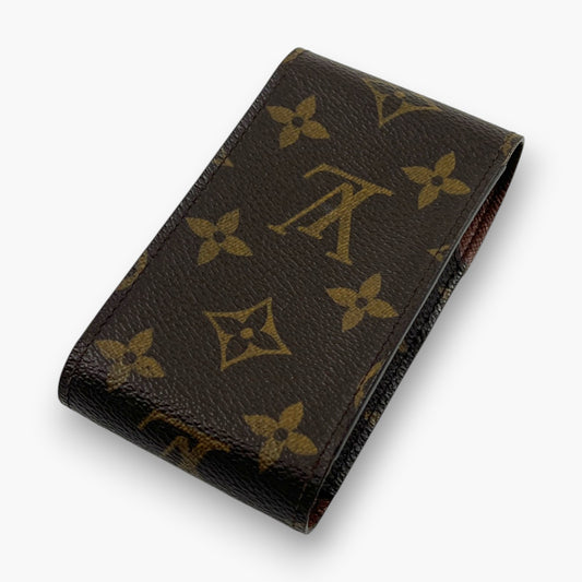 Louis Vuitton Monogram Etui Cigarette Tobacco Case M63024 Brown Canvas Leather