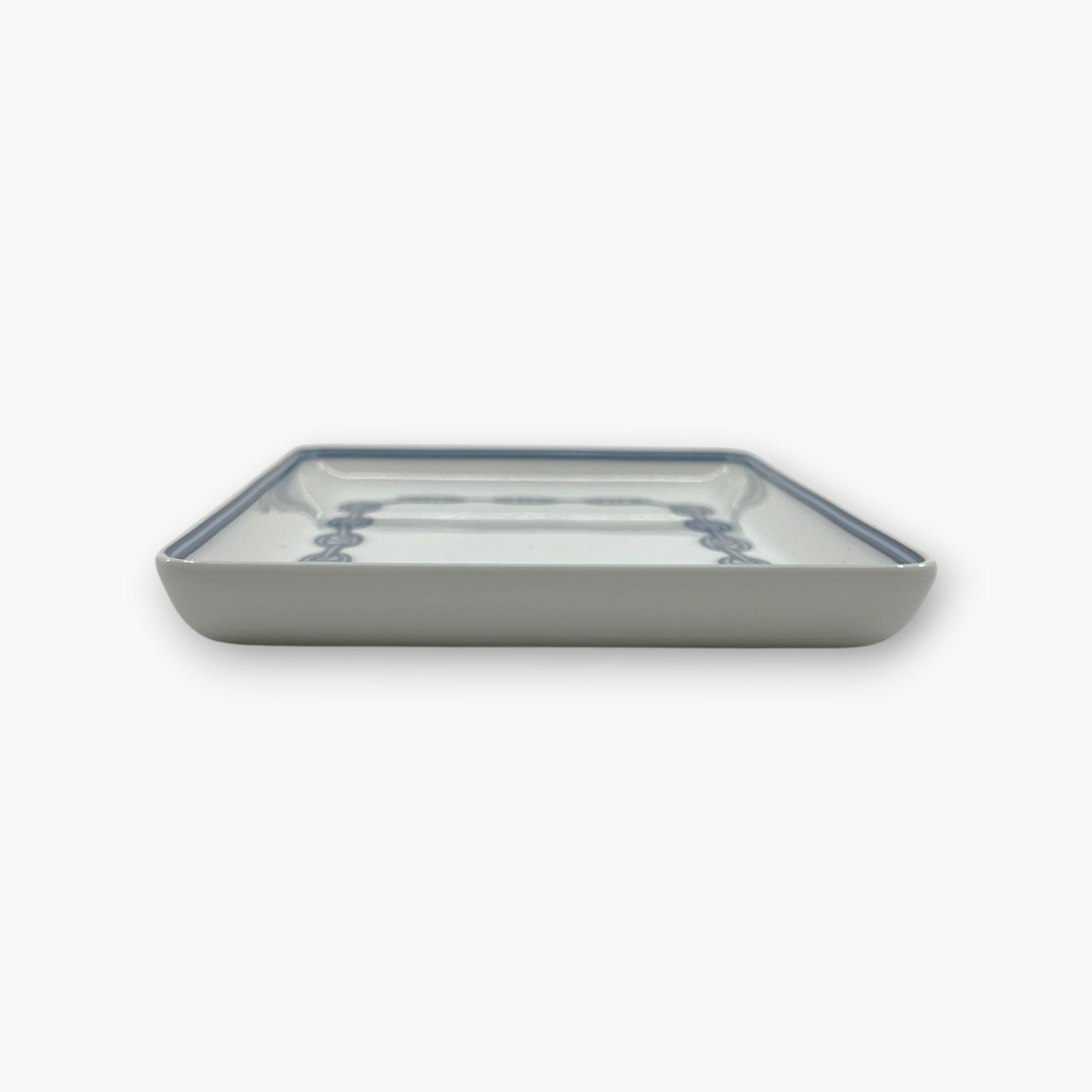 Hermes Chaine d'Ancre Porcelain Rectangular Change Tray Plate Set of 3 Auth
