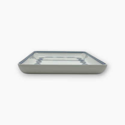 Hermes Chaine d'Ancre Porcelain Rectangular Change Tray Plate Set of 3 Auth