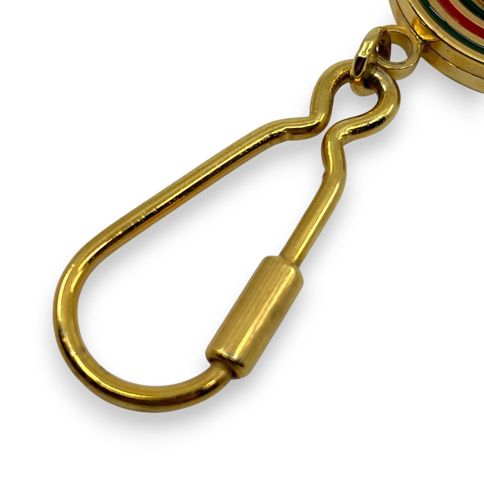 Gucci Gold-Tone Key Holder with Interlocking G & Web Stripe Design w/ Box