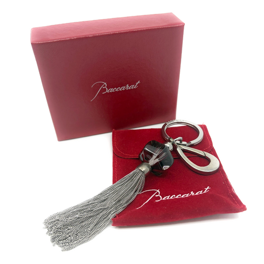 Baccarat Crystal Tassel Key Ring Bag Charm with Box Pouch
