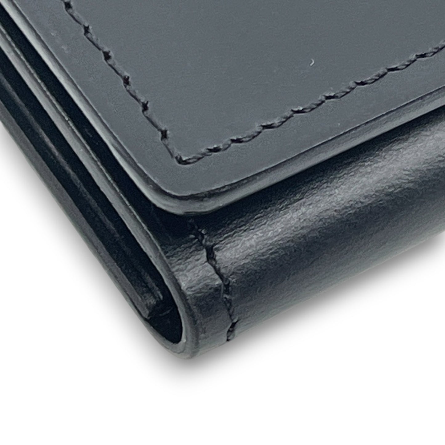 Dunhill Black Leather Key Case with 6 Silver-Tone Hooks w/ Box Card Cloth