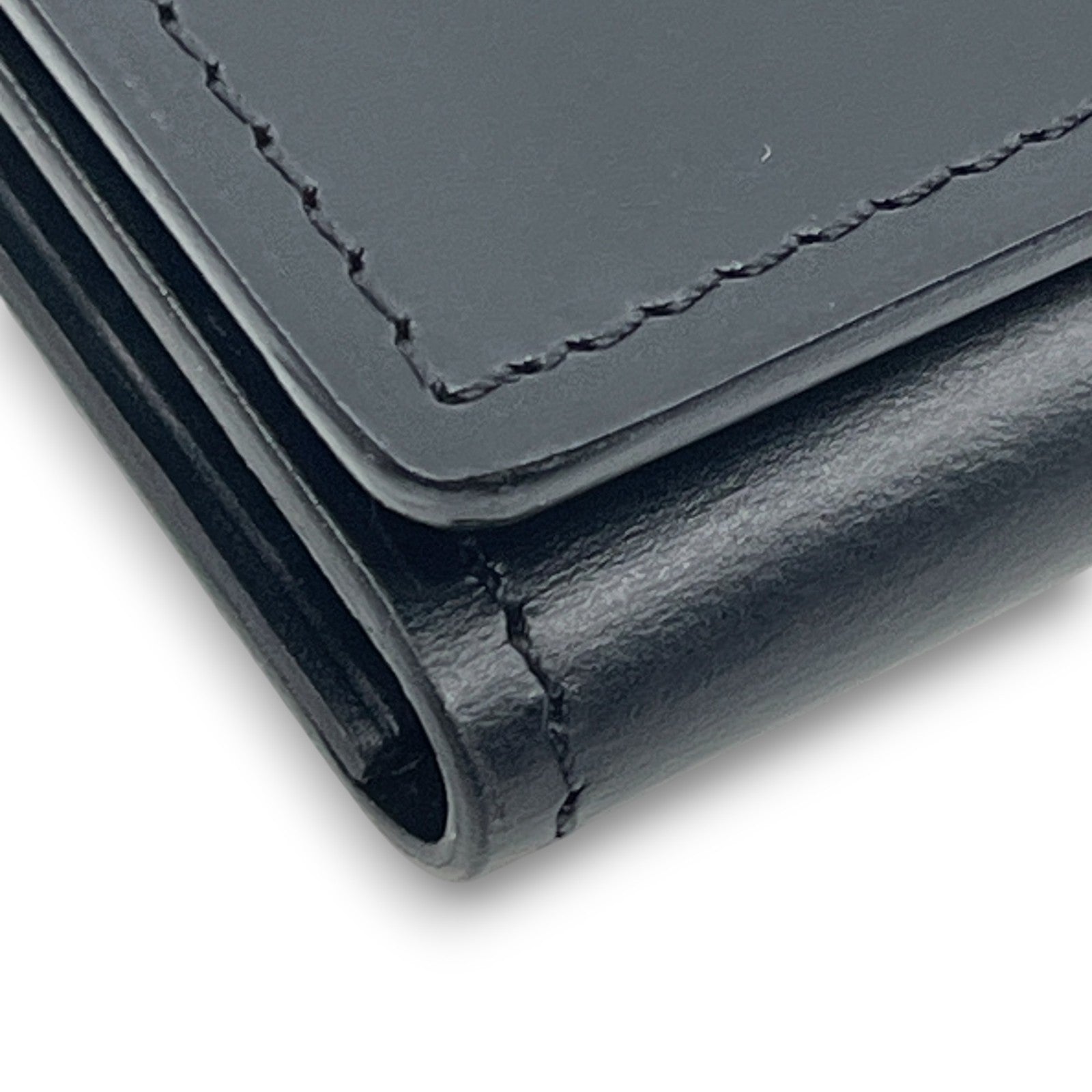 Dunhill Black Leather Key Case with 6 Silver-Tone Hooks w/ Box Card Cloth