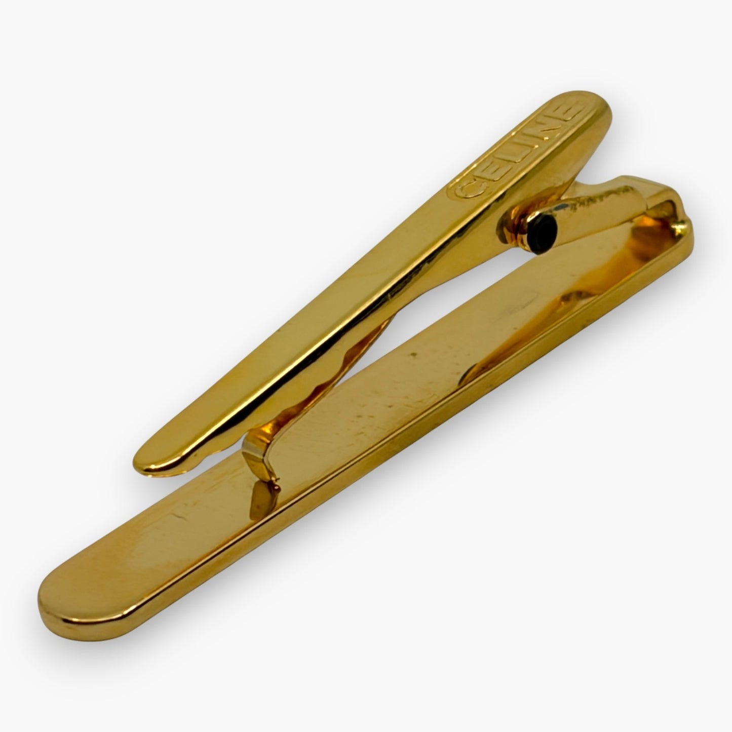 Celine Gold-Tone Logo Tie Clip Bar
