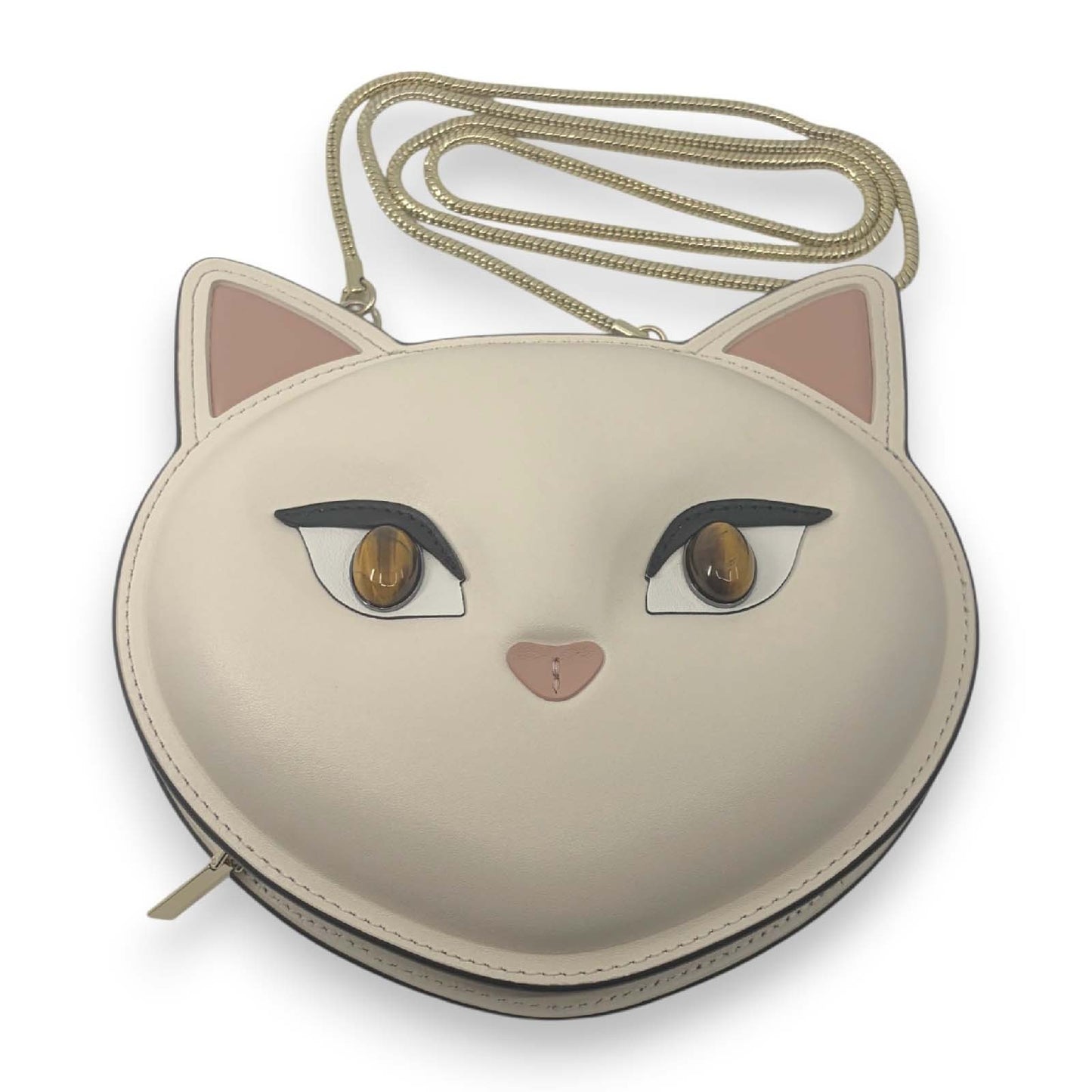 Kate Spade New York Cat Crossbody Bag Meow Cat White Leather Feline Design