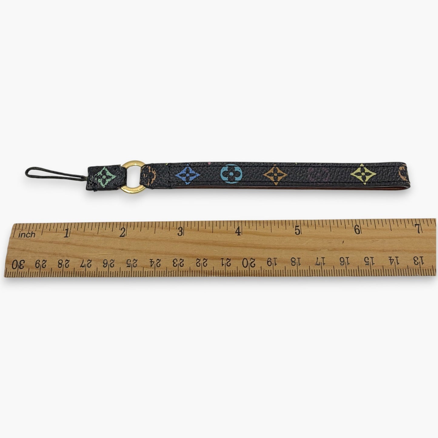 Louis Vuitton Monogram Multicolor Phone Strap Coated Canvas Leather Black M92598