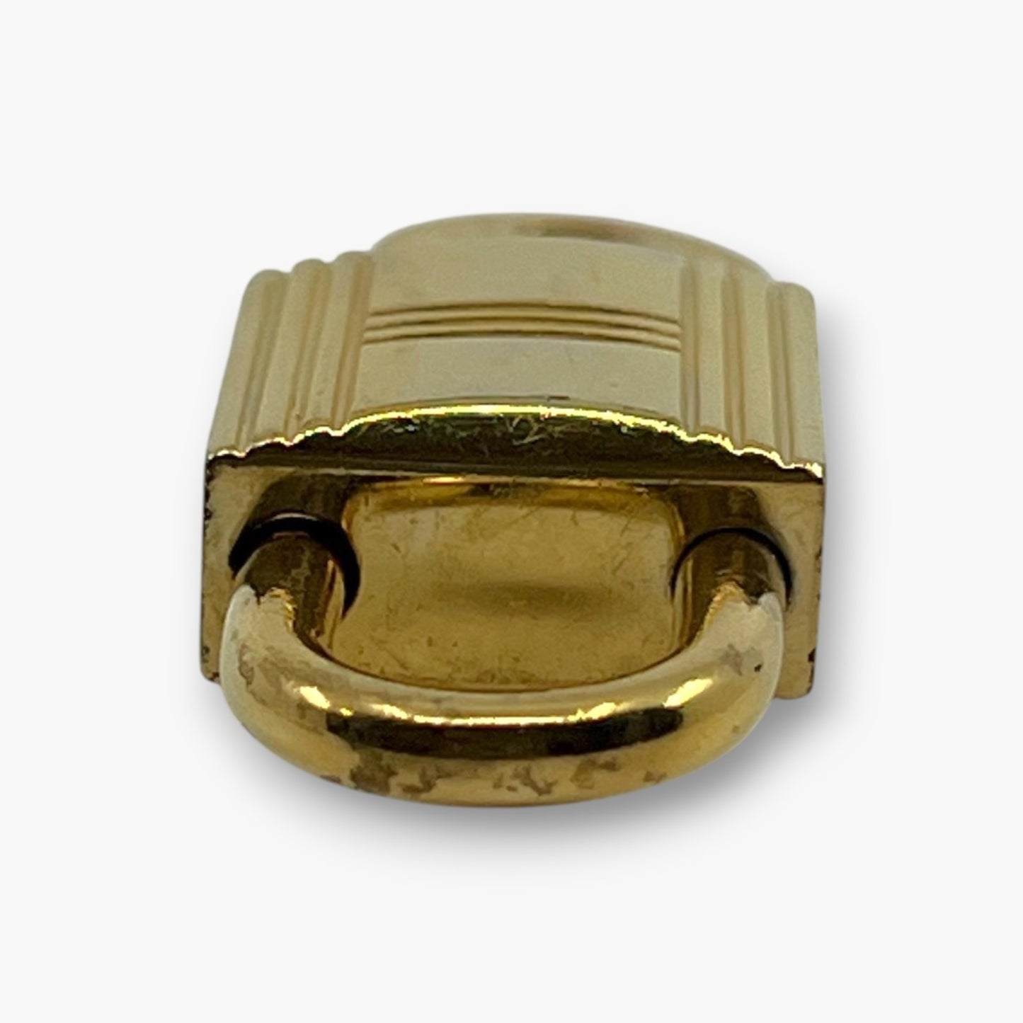 Hermes Cadena Padlock Gold-Tone Brass Lock & Key Set pj260608