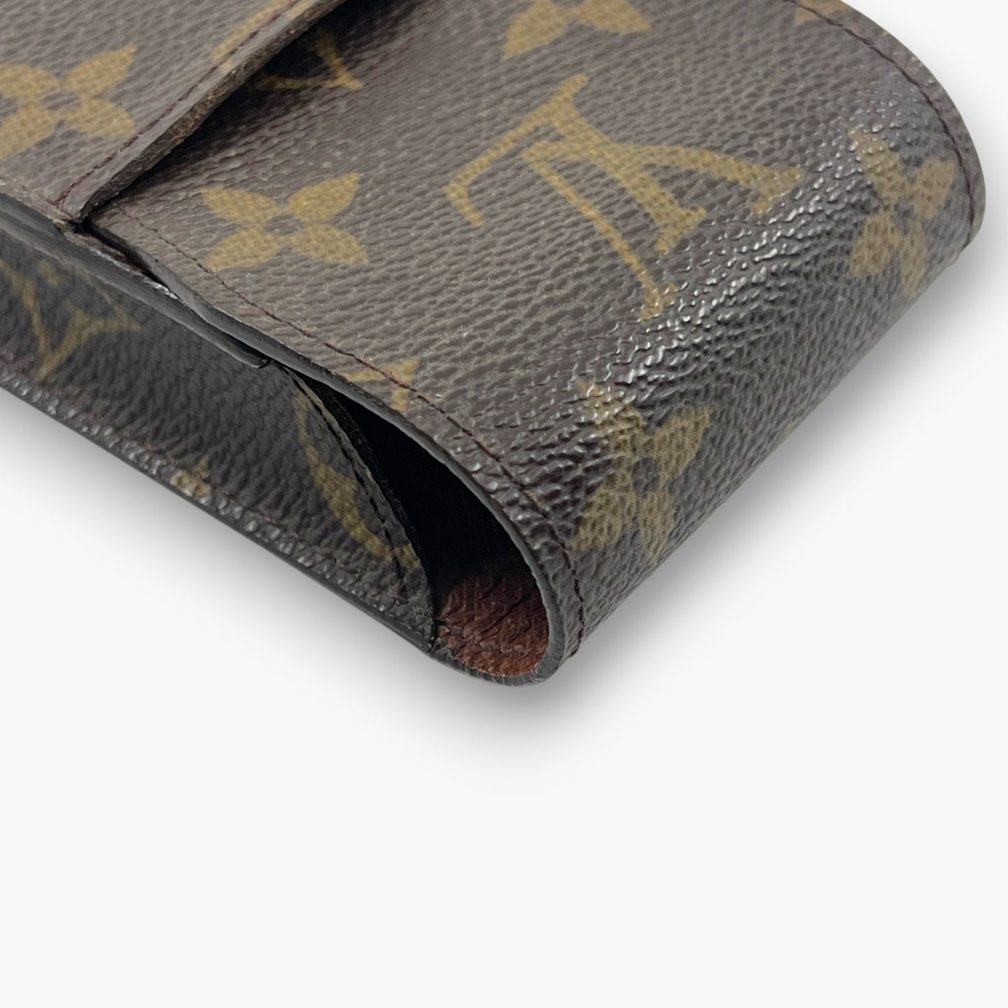 Louis Vuitton Monogram Etui Cigarette Tobacco Case M63024 Brown Canvas Leather