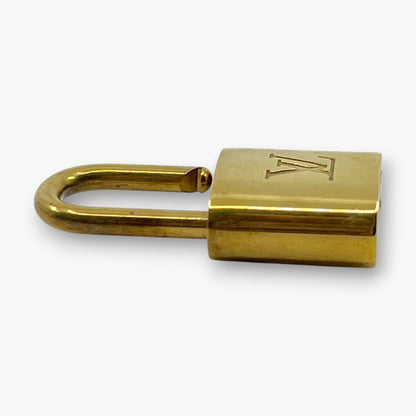Louis Vuitton Cadena Gold-Tone Brass Padlock Key Set with Leather Clochette