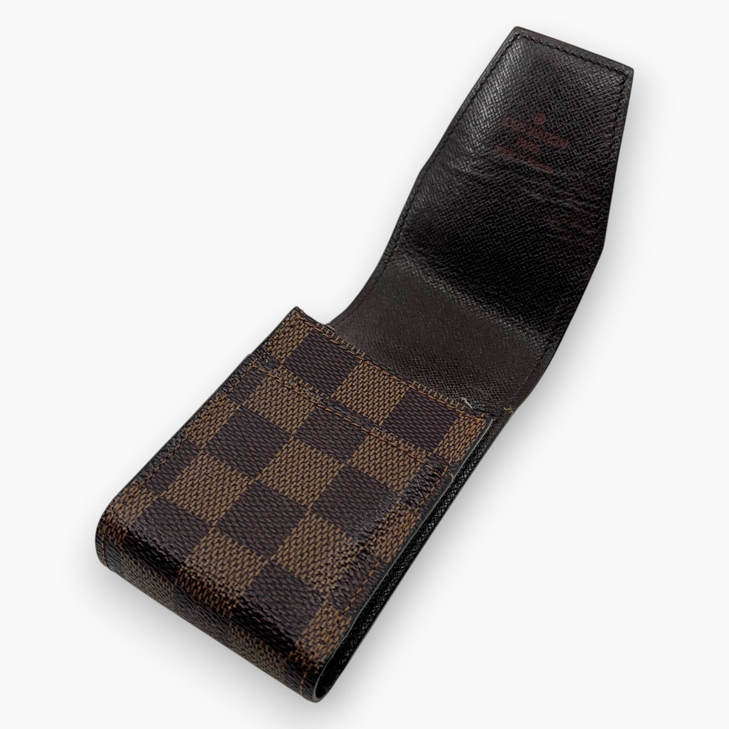 Louis Vuitton Damier Ebene Etui Cigarette Case Brown Canvas Leather