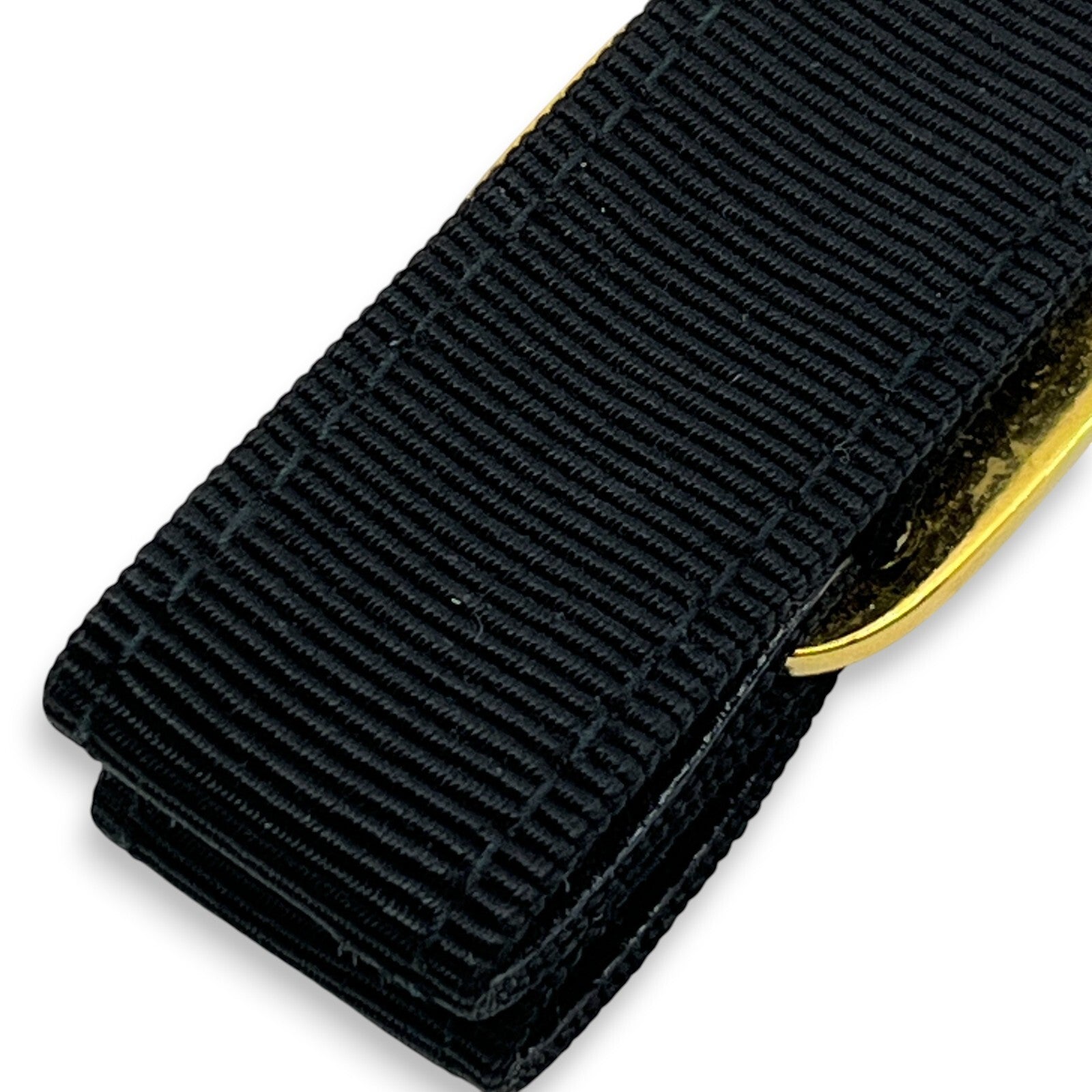 Salvatore Ferragamo Vara Black Gold Ribbon Keychain Charm Key ring with Box