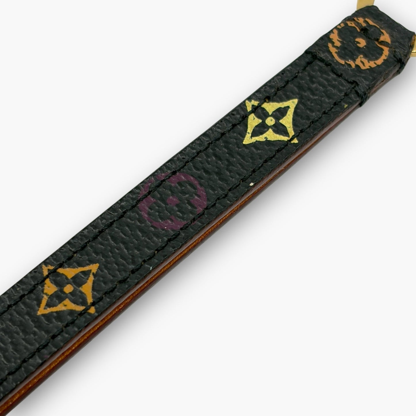 Louis Vuitton Monogram Multicolor Phone Strap Coated Canvas Leather Black M92598