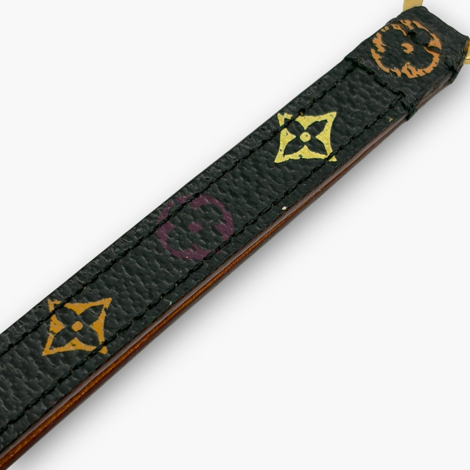 Louis Vuitton Monogram Multicolor Phone Strap Coated Canvas Leather Black M92598
