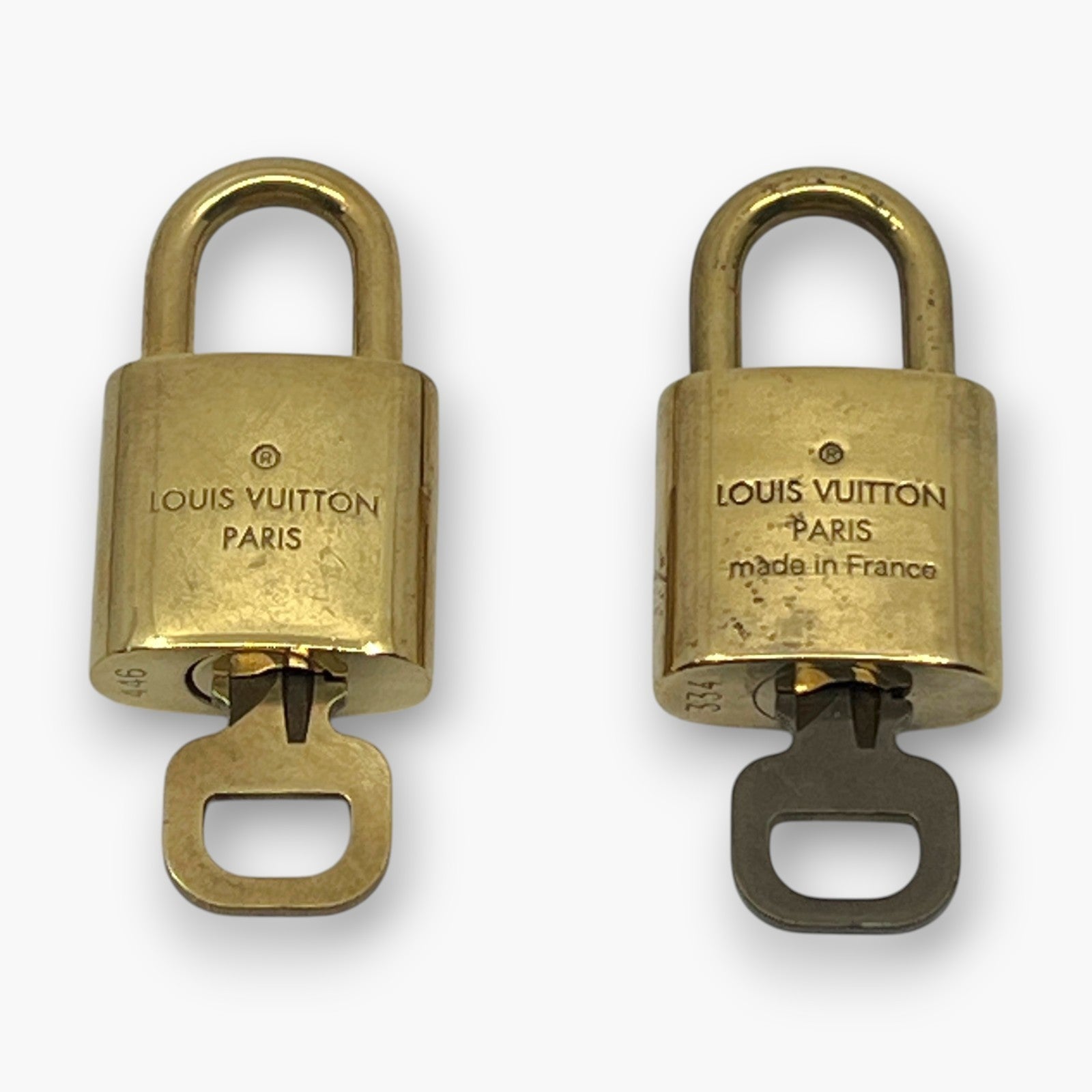 Louis Vuitton Padlock Set of 10 Gold-Tone Brass Locks & Keys pj260603