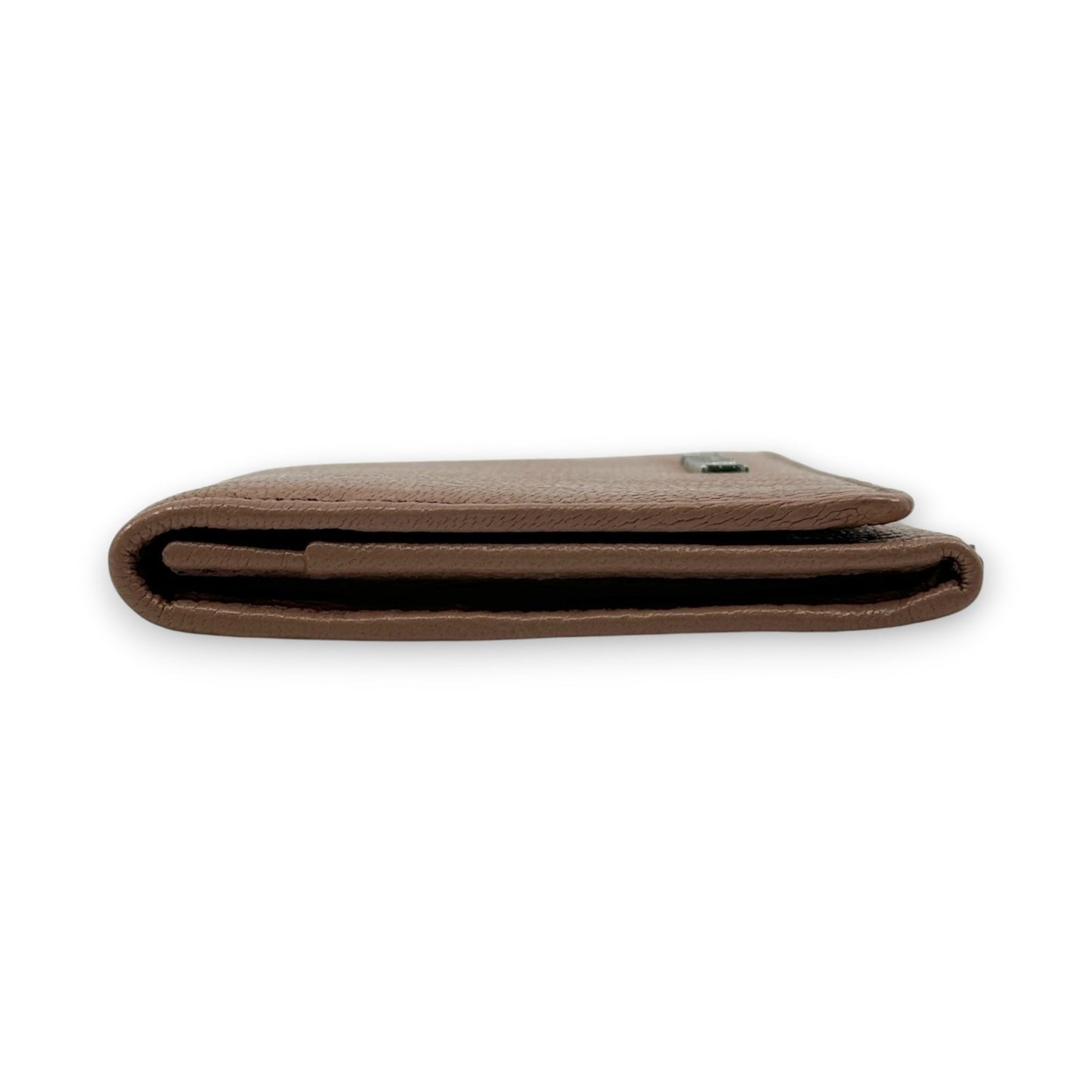 Furla Pink Beige Bifold Leather Card Case Wallet with Logo