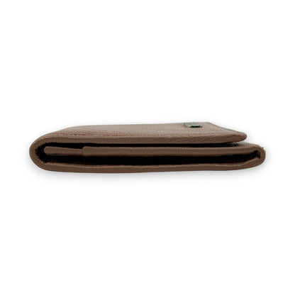 Furla Pink Beige Bifold Leather Card Case Wallet with Logo