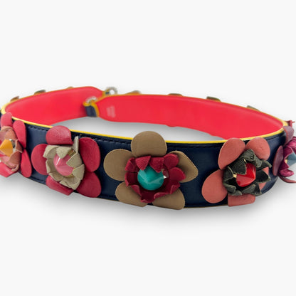Fendi Strap You Flowerland Multicolor Leather Floral Shoulder Bag Strap Studded