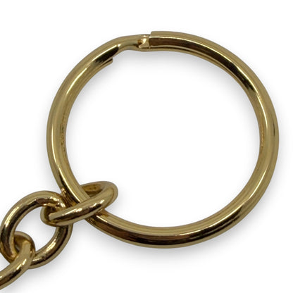 Salvatore Ferragamo Vara Ribbon Keychain Charm Black Gold Key Ring Auth