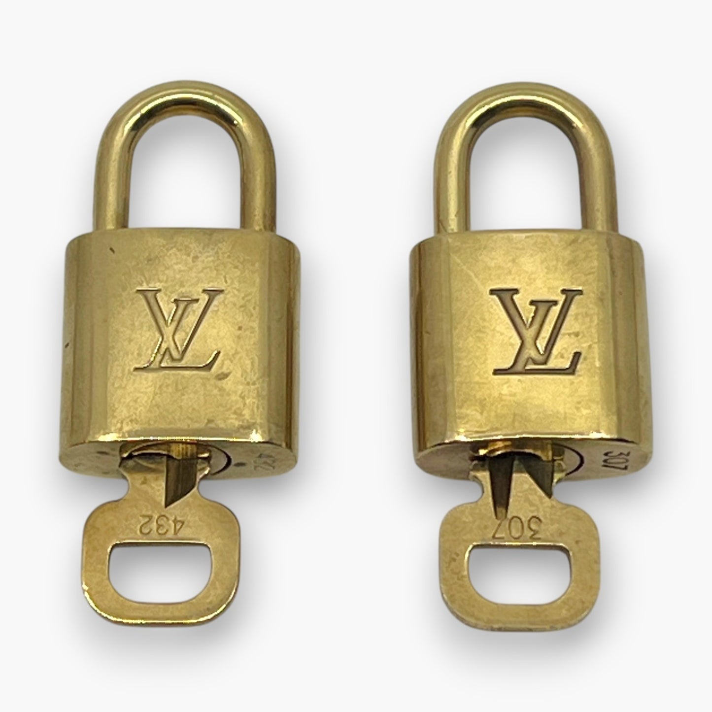 Louis Vuitton Padlock Set of 10 Gold-Tone Brass Locks & Keys pj260603