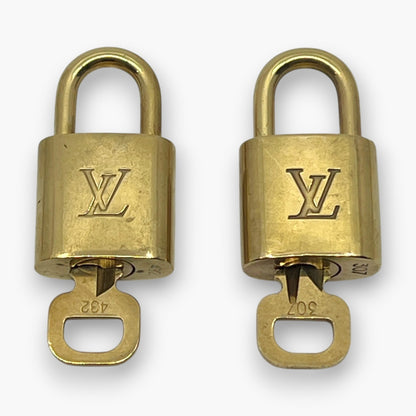 Louis Vuitton Padlock Set of 10 Gold-Tone Brass Locks & Keys pj260603