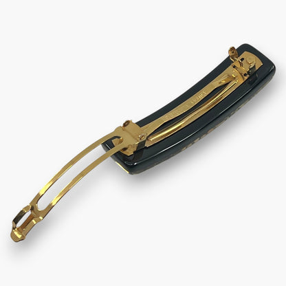 Louis Vuitton Inclusion Barrette Black Resin Monogram Hair Clip