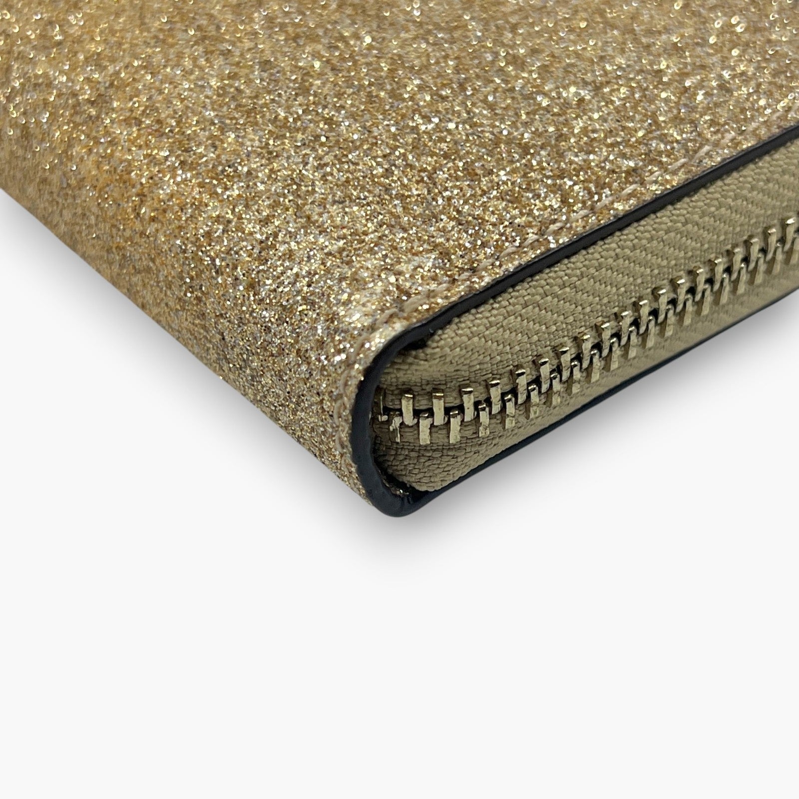 Kate Spade New York Gold Glitter Zip Around Continental Wallet