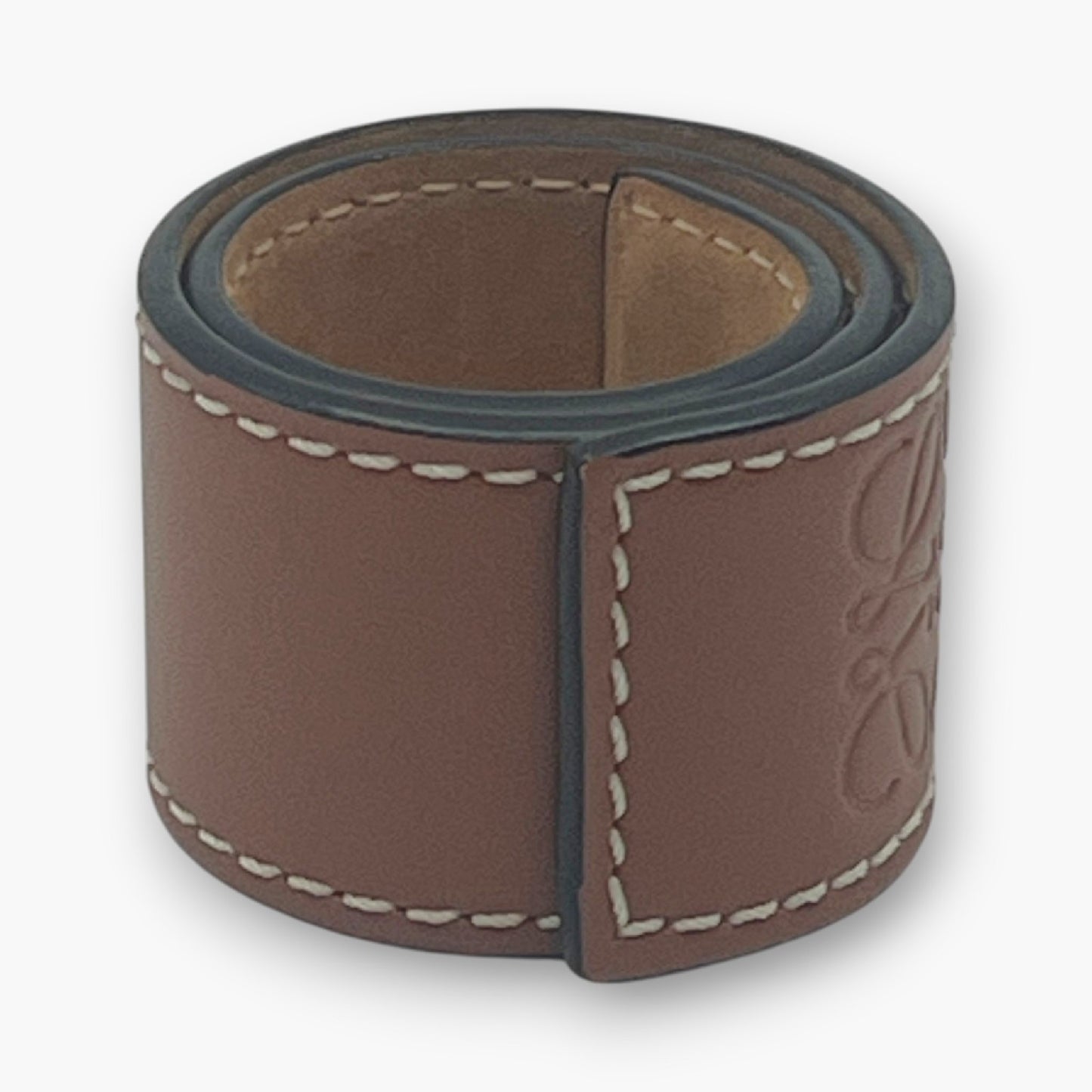 Loewe Anagram Slap Bracelet Small in Brown Leather