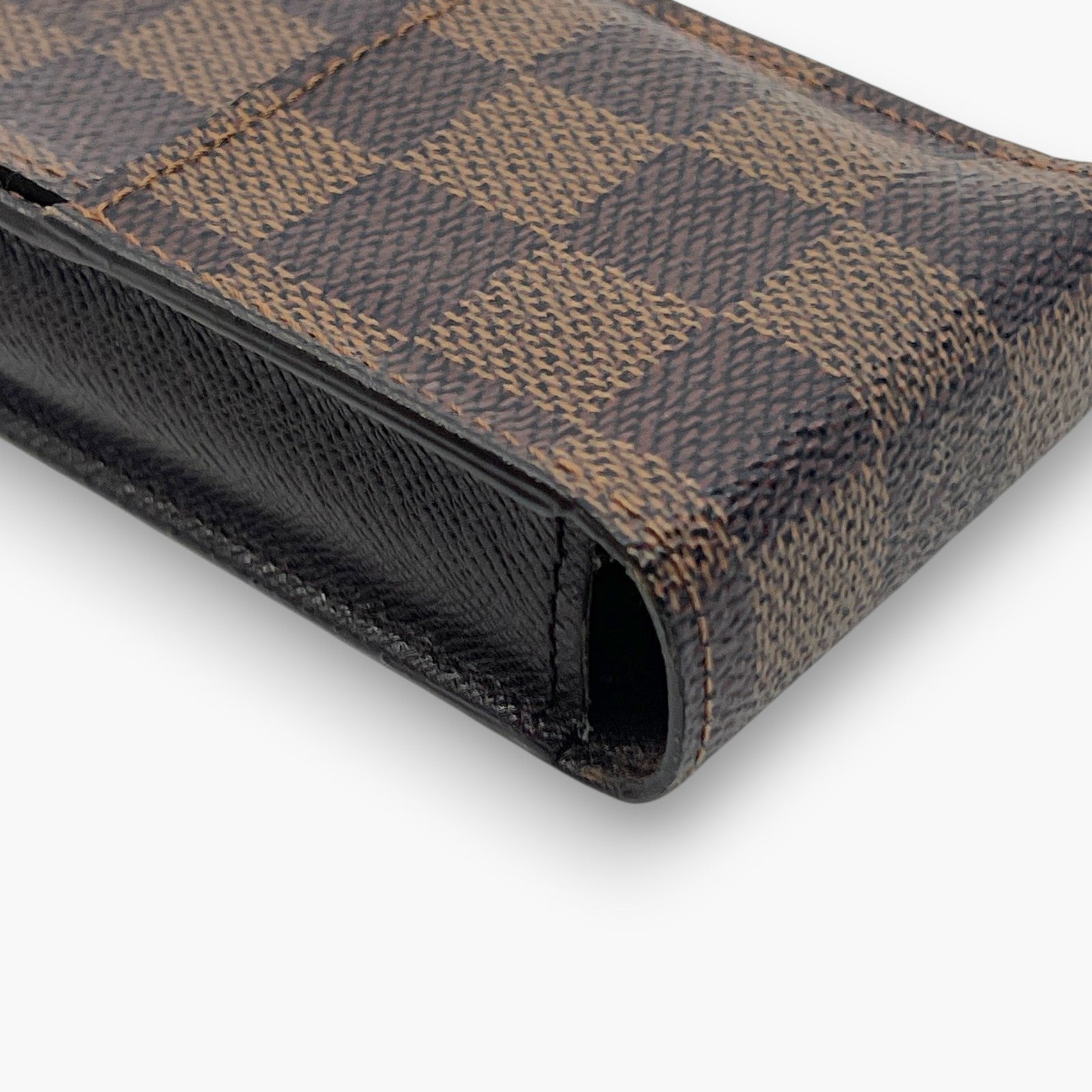 Louis Vuitton Damier Ebene Etui Cigarette Case Brown Canvas Leather