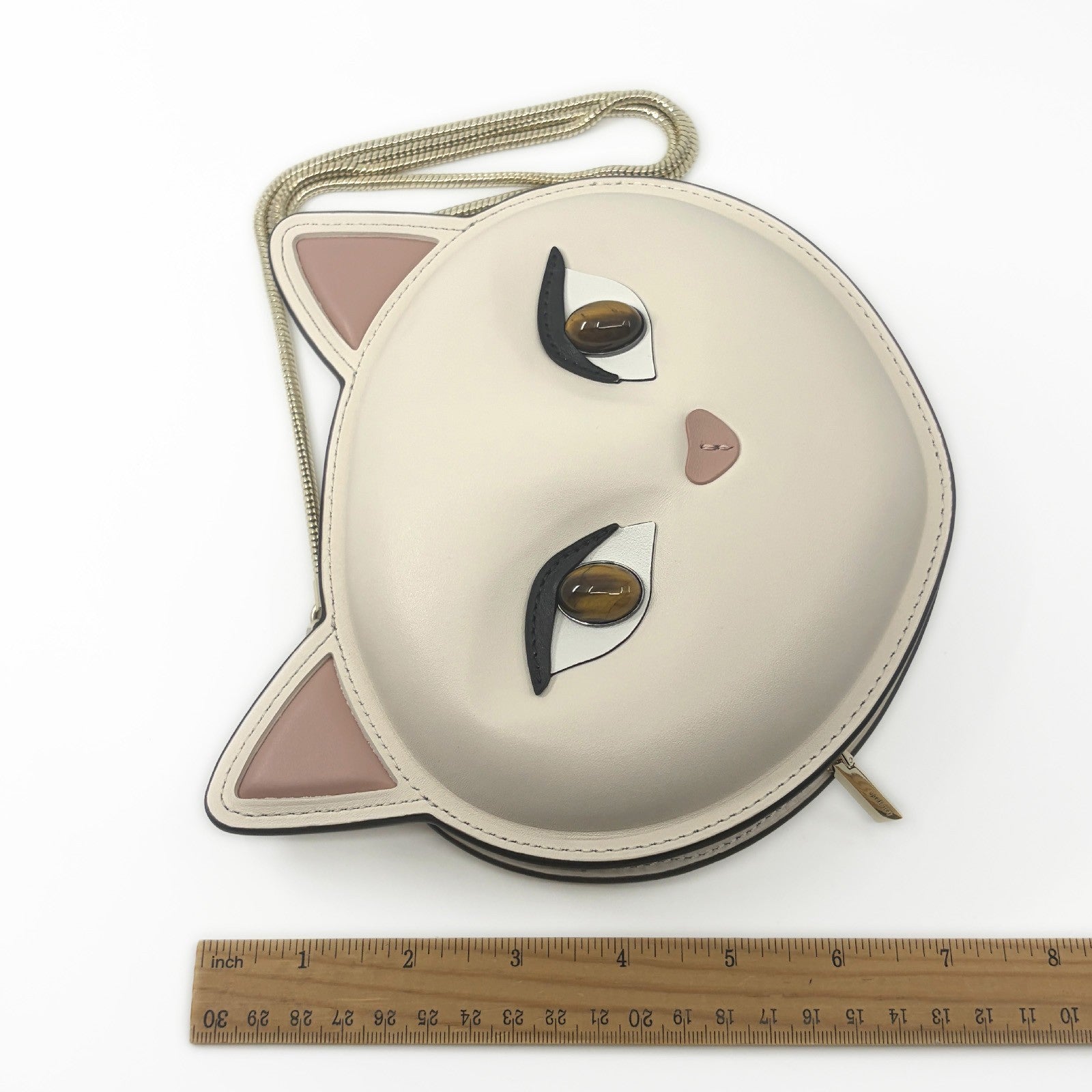 Kate Spade New York Cat Crossbody Bag Meow Cat White Leather Feline Design