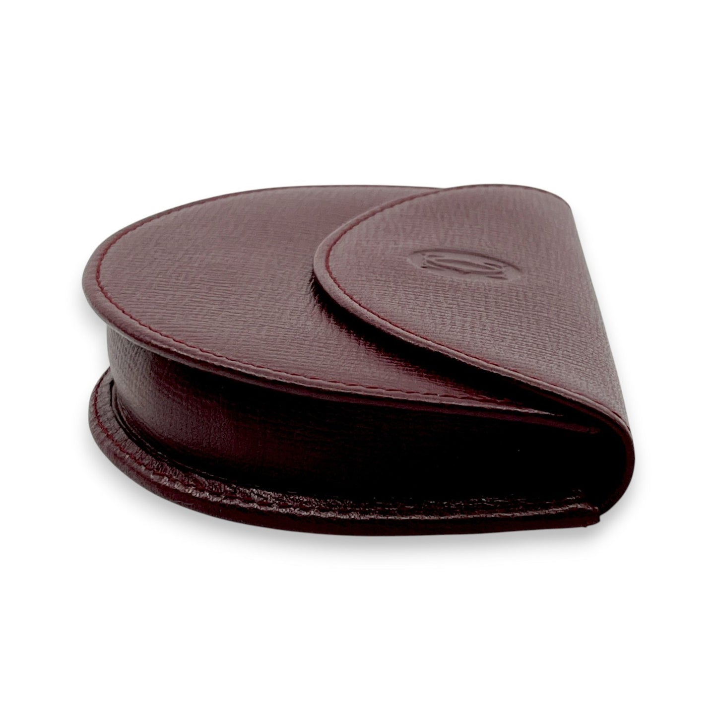 Must de Cartier Burgundy Leather Coin Purse w/ Box Cloth Certificate