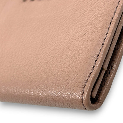 Furla Pink Beige Bifold Leather Card Case Wallet with Logo