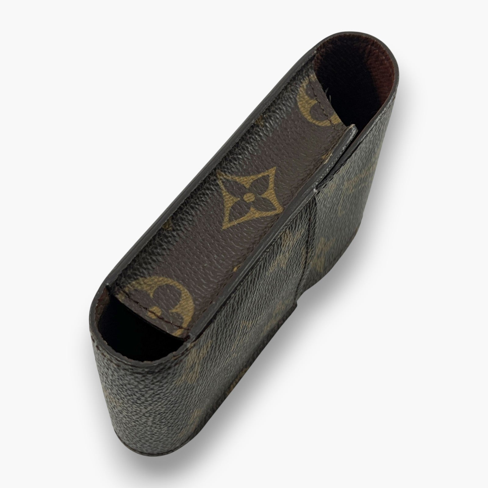 Louis Vuitton Monogram Etui Cigarette Tobacco Case M63024 Brown Canvas Leather