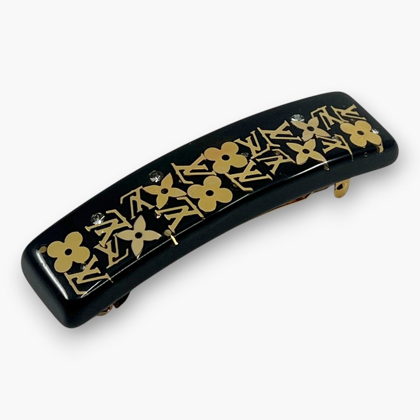 Louis Vuitton Inclusion Barrette Black Resin Monogram Hair Clip