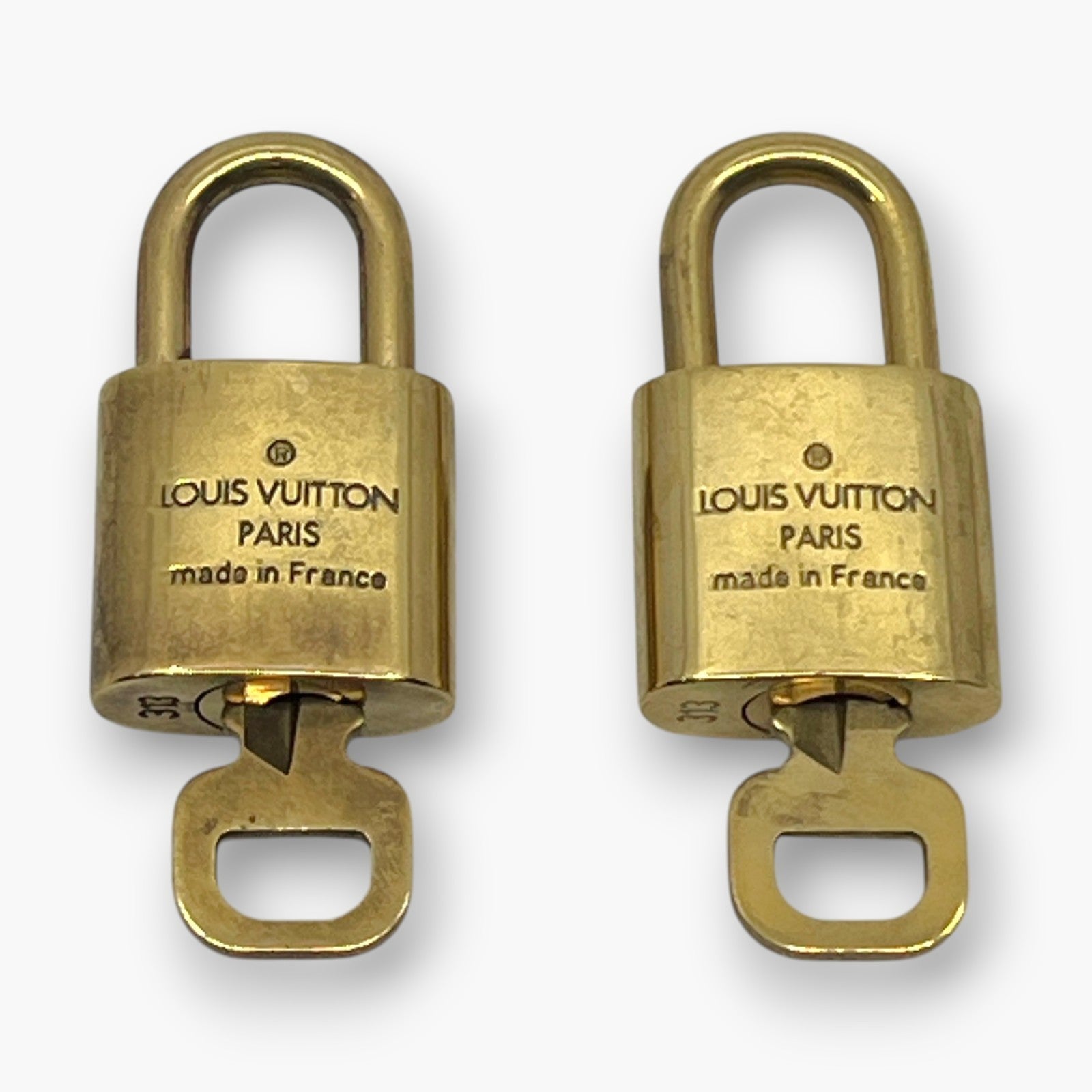 Louis Vuitton Padlock Set of 10 Gold-Tone Brass Locks & Keys pj260604
