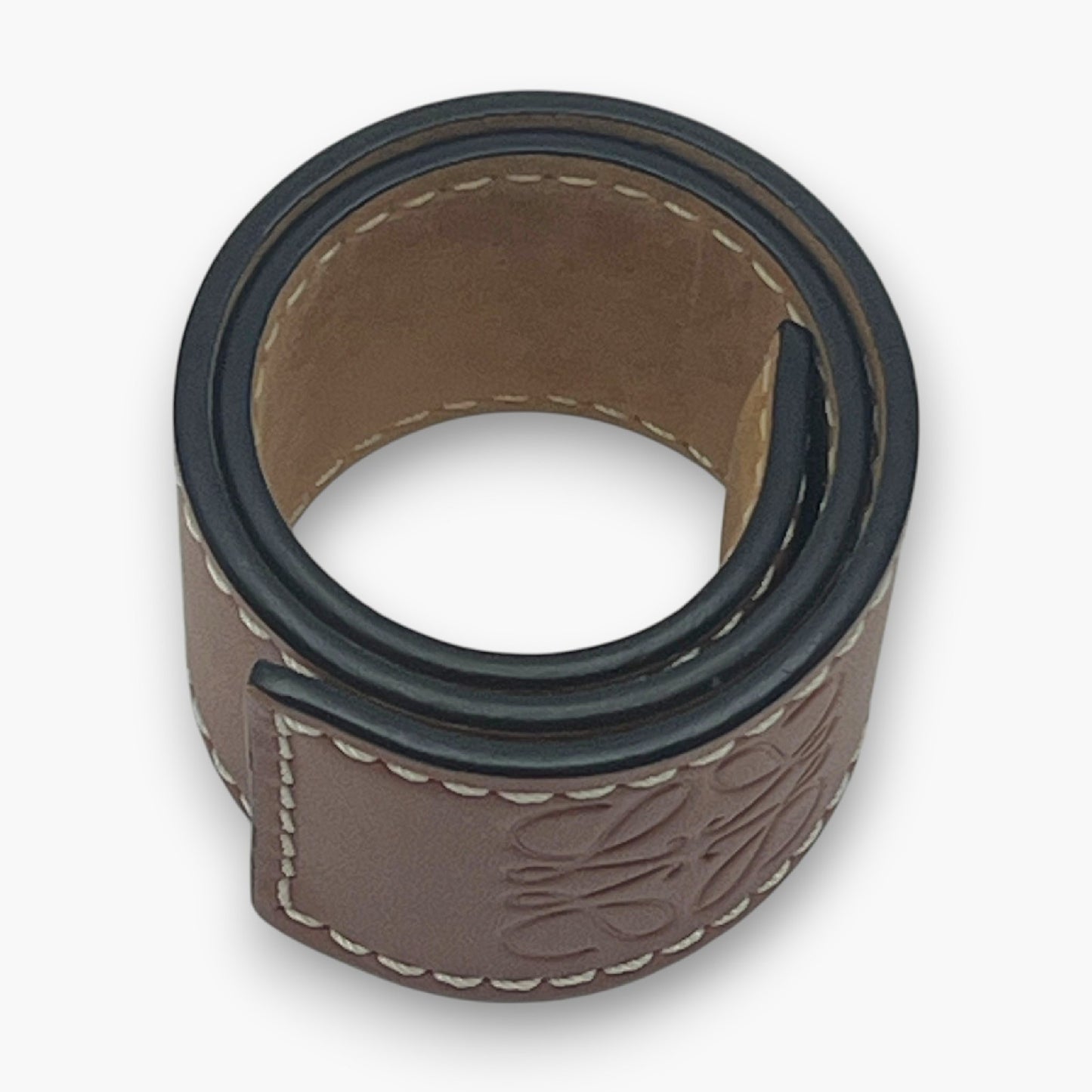 Loewe Anagram Slap Bracelet Small in Brown Leather