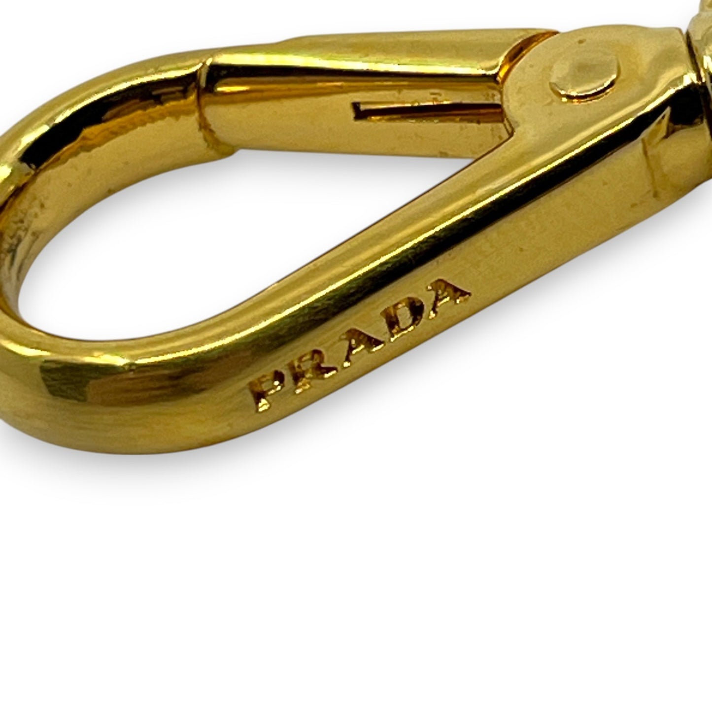 Prada Pink Saffiano Leather Heart Ribbon Key Ring Charm with Box Dust Bag