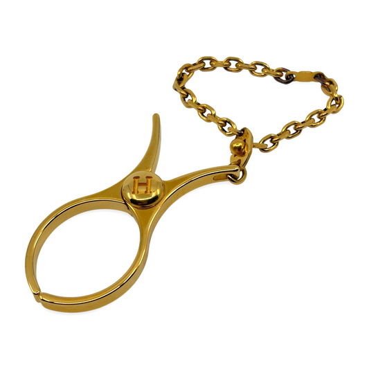 Hermes Filou Glove Holder Gold-Tone Metal with Chain