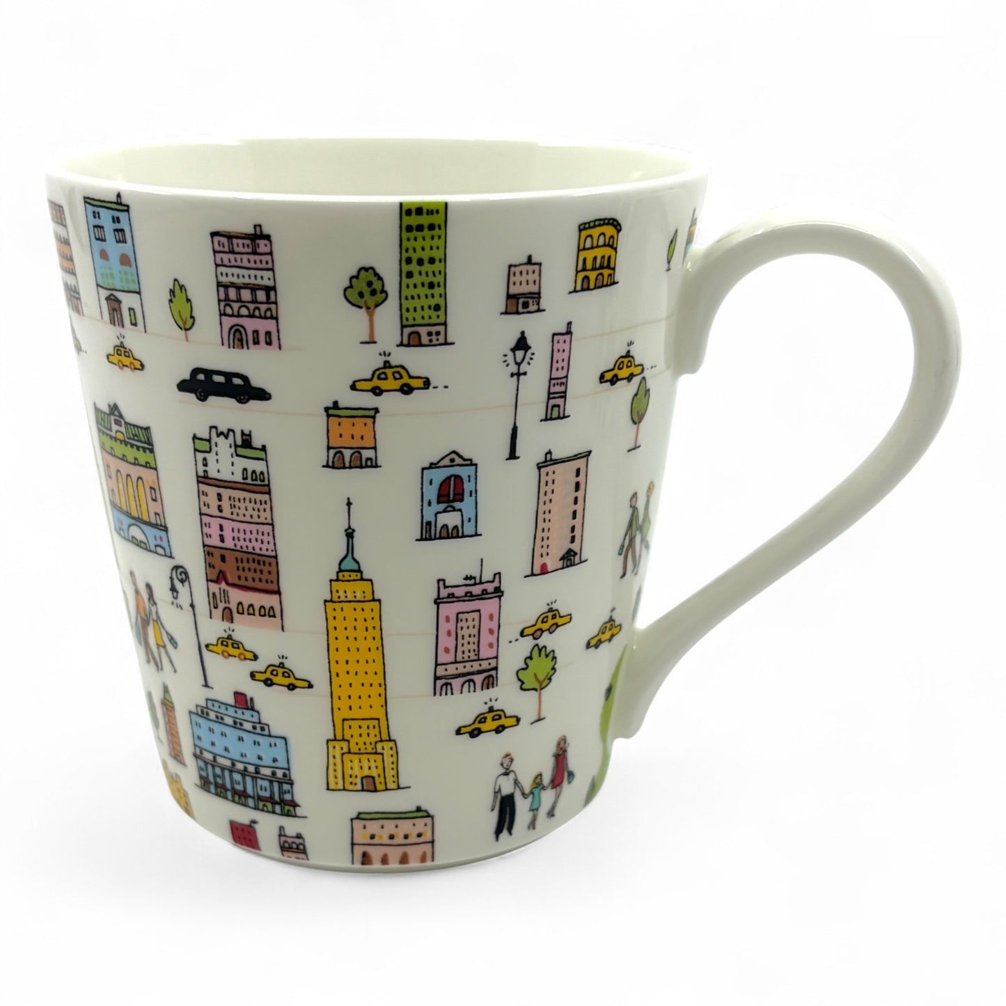 Tiffany & Co. 5th Avenue Bone China Mug 2 Cups Pair Set in NYC Design w/ Box