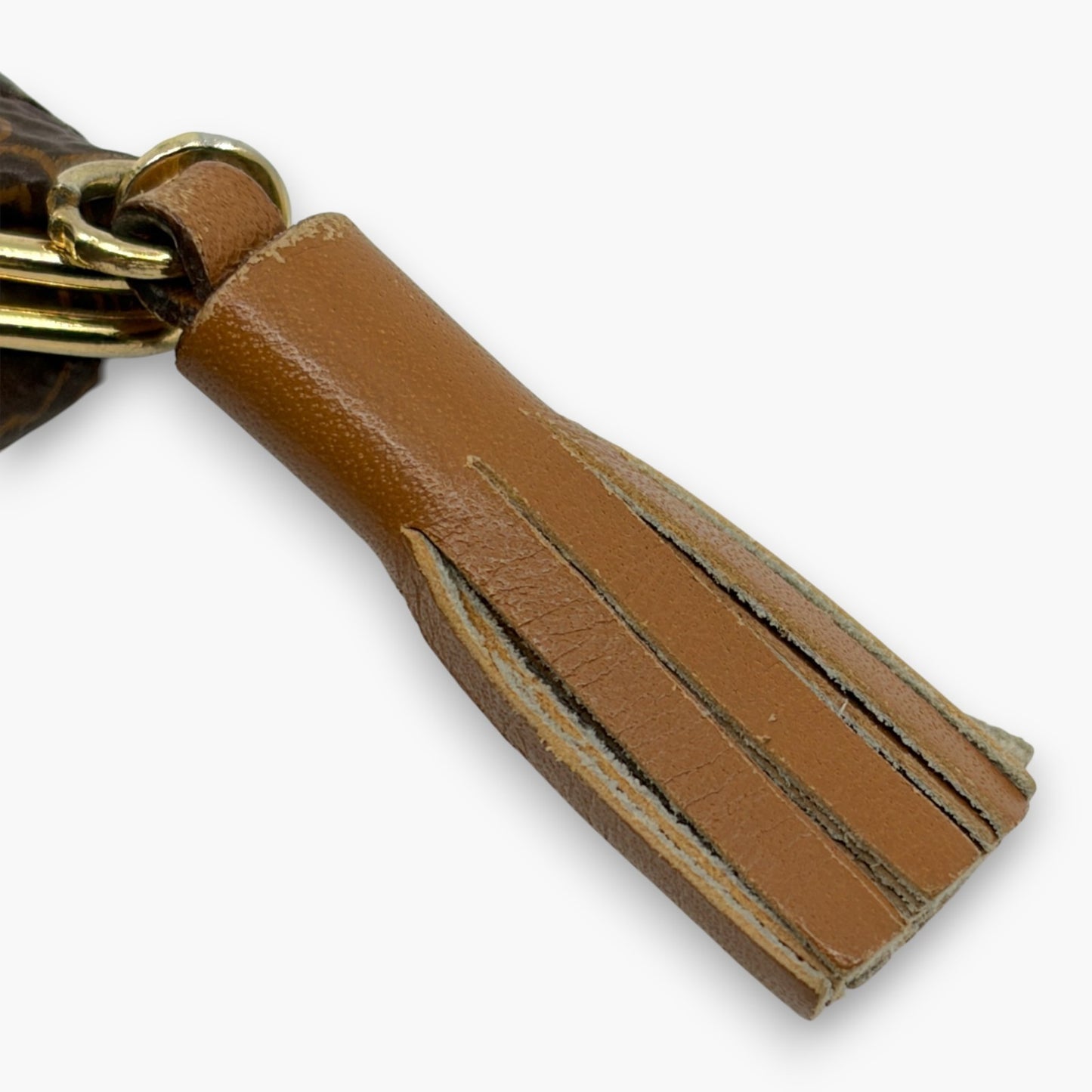 Celine Macadam Vintage Coin Purse Brown with Charm Tassel