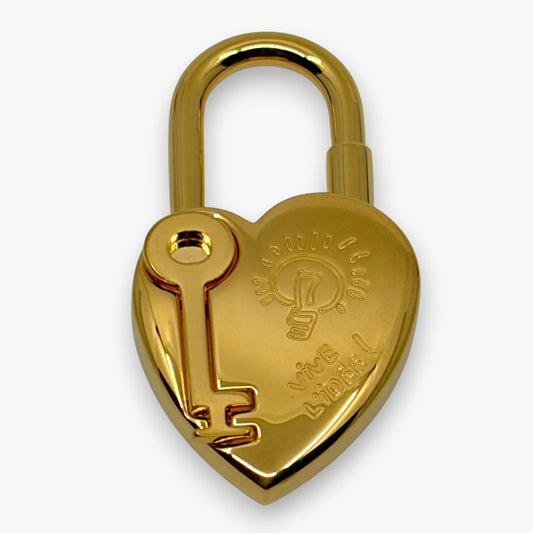 Hermes Heart Cadena Padlock Gold-Tone Annee De La Fantaisie 2004 Vive L’Idee